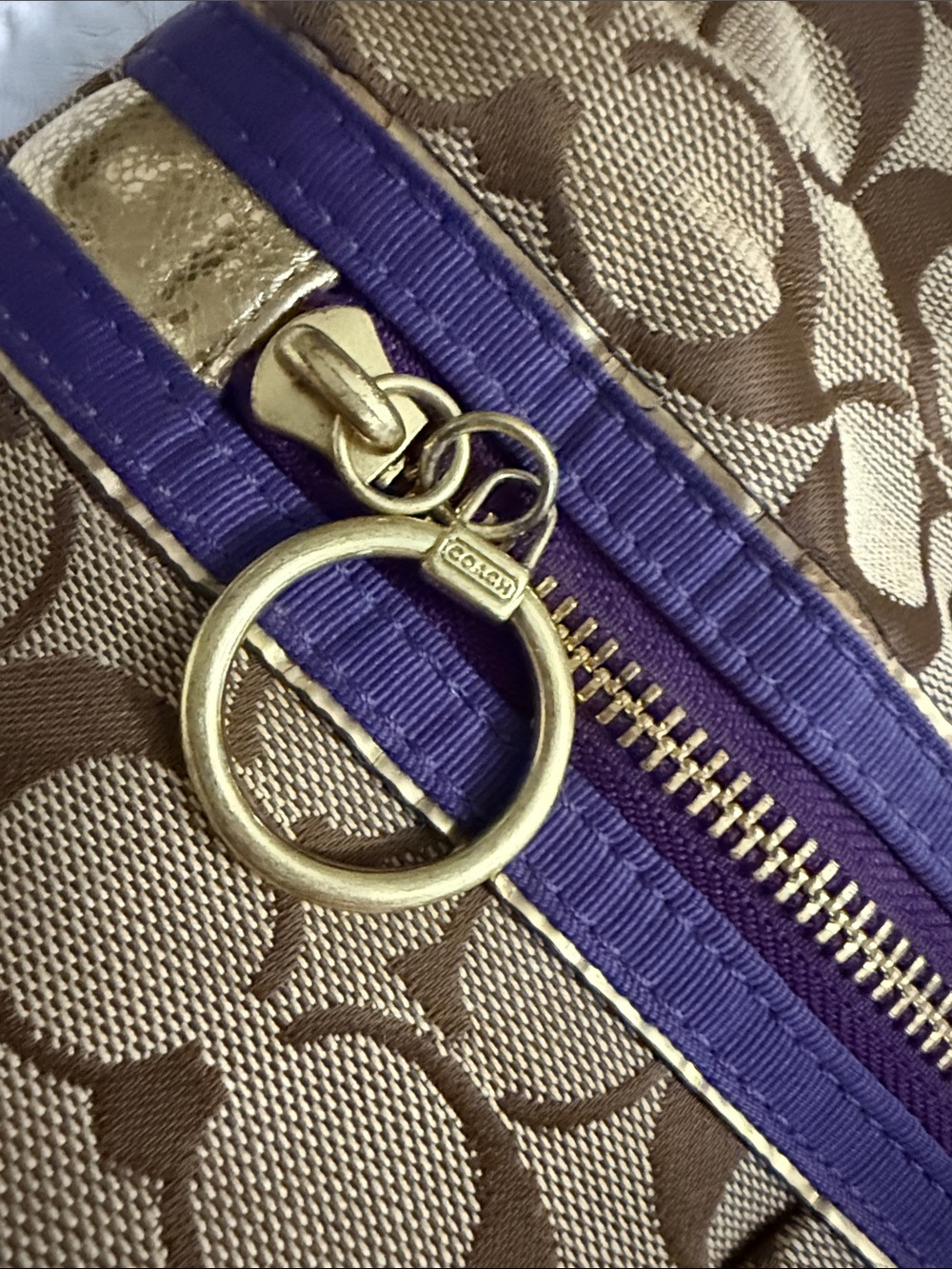 Coach Poppy Tartan Plaid Appliqué Glam Tote - Picture 7 of 16